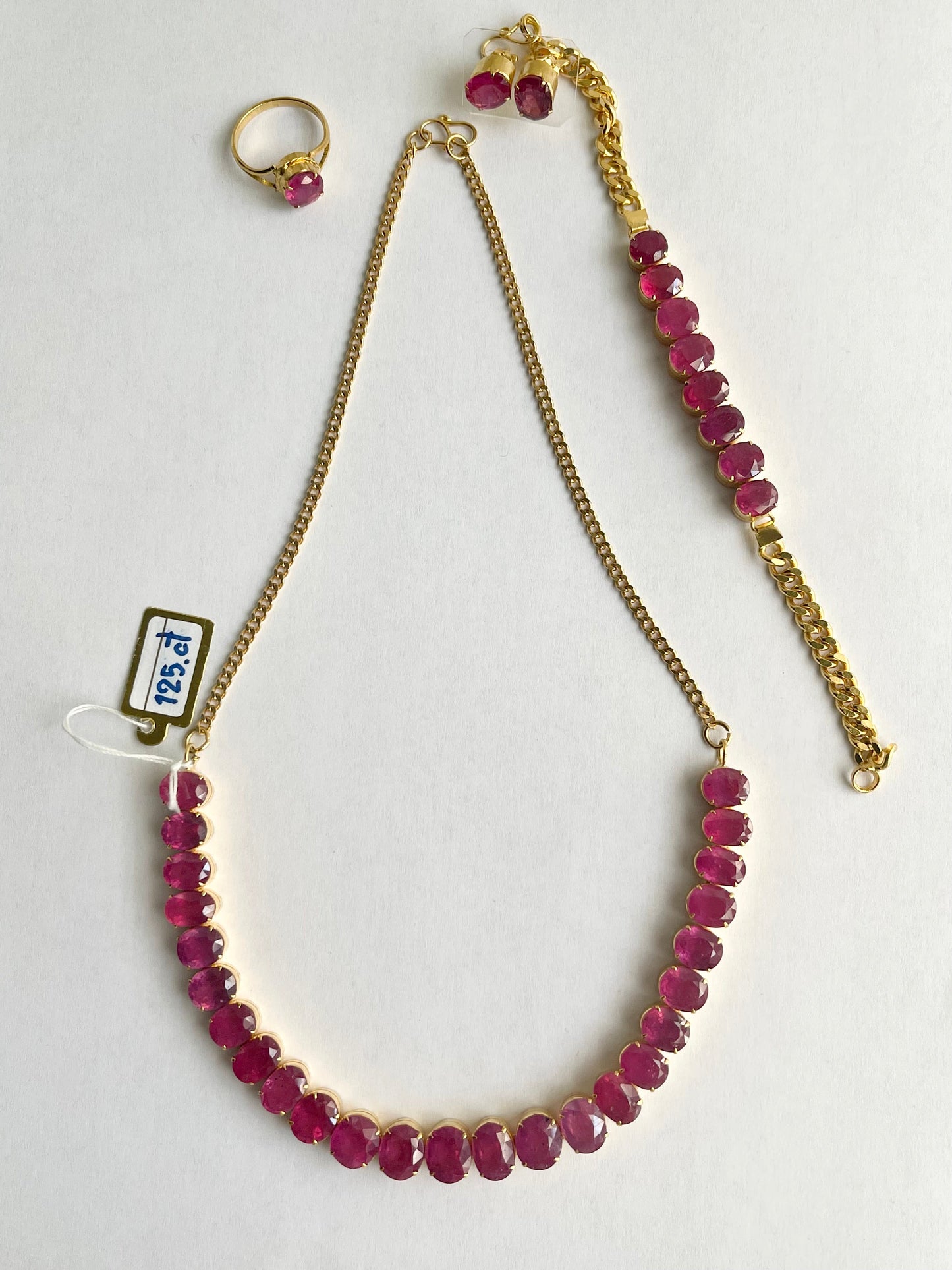 Africa Ruby Necklace, Bracelet, Earring and Ring Set