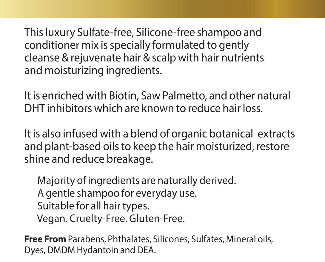 Biotin Saw-Palmetto Botanical Shampoo and Conditioner 2-in-1 with Tea tree oil, LIMITED TIME- ON SALE